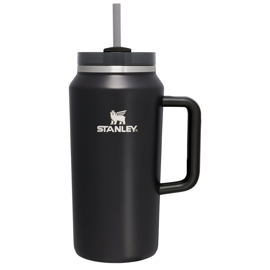 Large Capacity The Quencher H2.0 Flowstate Tumbler D033Q - Double-Wall Vacuum Insulated Travel Tumbler with Straw - Black Glow