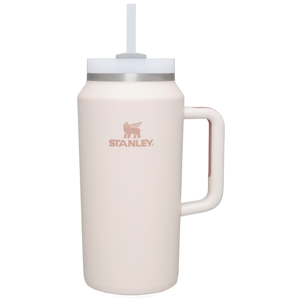 Large Capacity The Quencher H2.0 Flowstate Tumbler D033Q - Double-Wall Vacuum Insulated Travel Tumbler with Straw - Rose Quartz