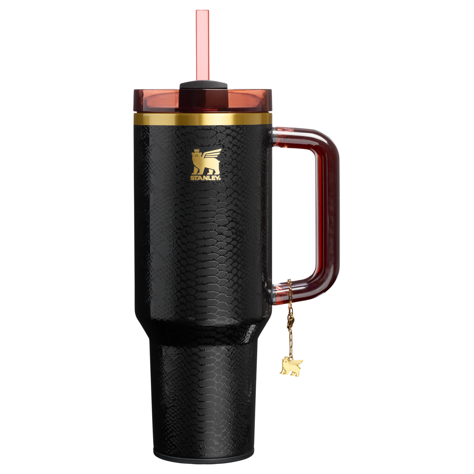 Large Capacity The Quencher Luxe H2.0 Flowstate Tumbler D170A - FlowState 3-Position Lid Insulated Travel Mug - Black Snakeskin