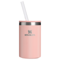 Portable Mini The Everyday Can Cooler Cup D353P - Julienne Series Portable Picnic Chiller Tote - Peach Rose Picnic Stripe