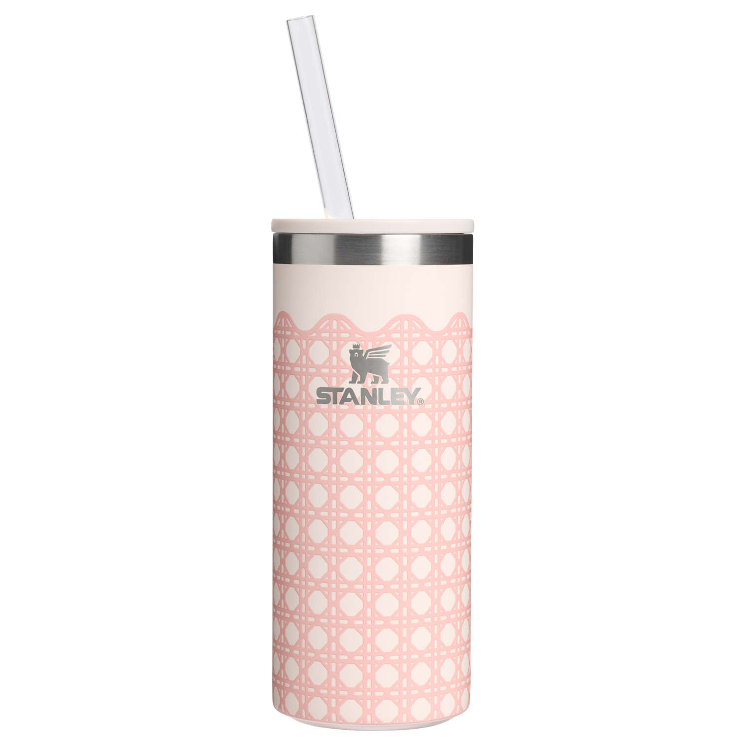Heavy-Duty Tote The Everyday Slim Can Cooler Cup D350R - Julienne Series Portable Picnic Chiller Tote - Rose Quartz Rattan