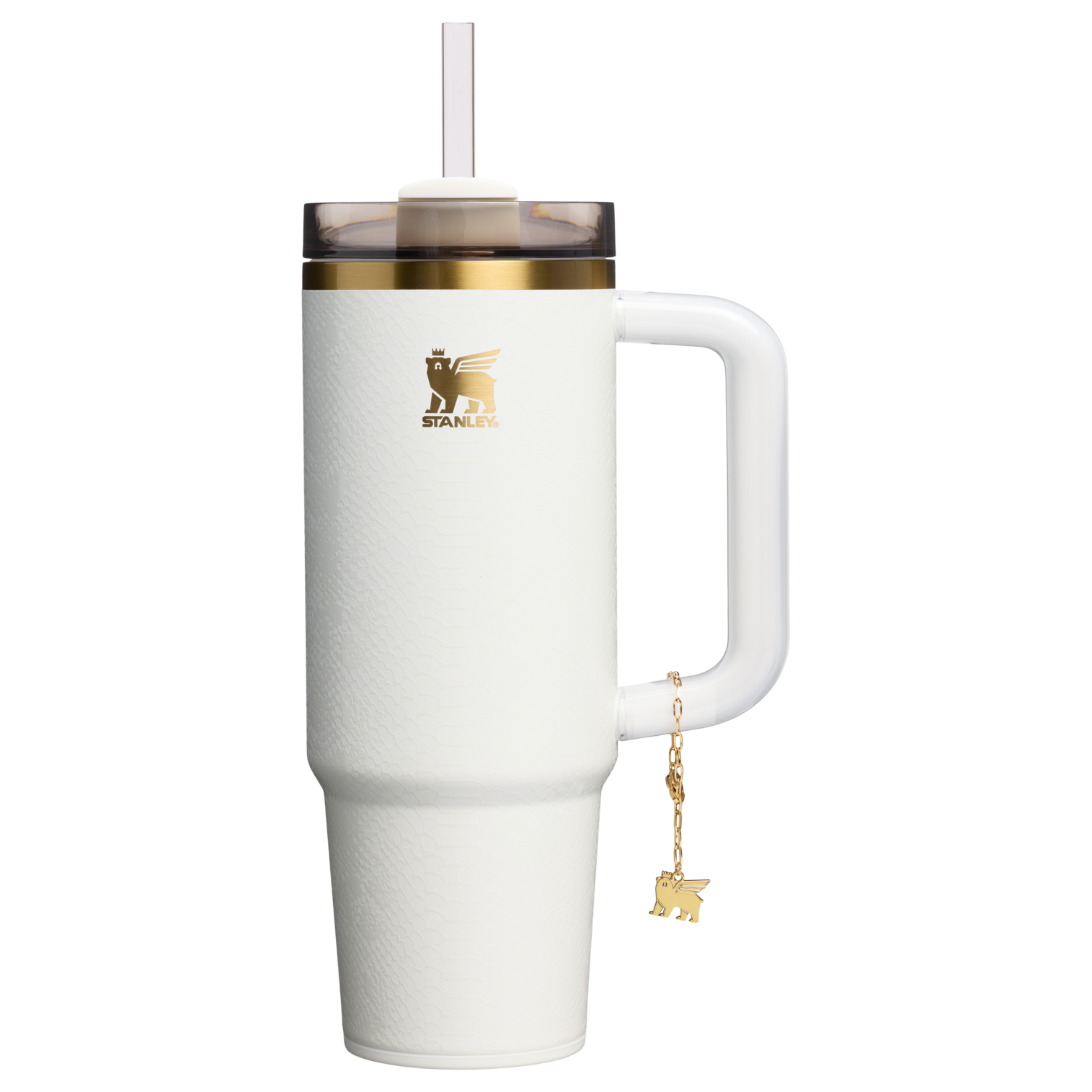 Splash-Resistant FlowState The Quencher Luxe H2.0 Flowstate Tumbler D171F - FlowState 3-Position Lid Insulated Travel Mug - Pale Stone Snakeskin