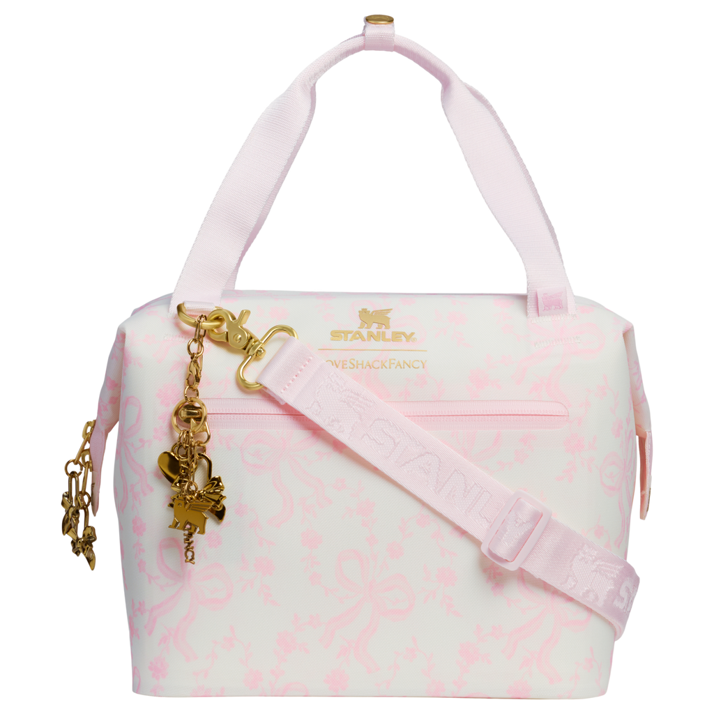 Portable Mini Stanley 1913 x LoveShackFancy Holiday All Day Julienne Mini Cooler D194V - Leak-Proof Insulated Mini Cooler Bag for Lunch - Coquette Bow Winter Ice
