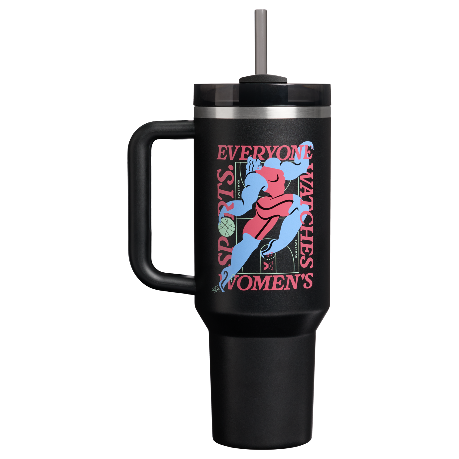 Insulated Travel The Quencher H2.0 Flowstate Tumbler D340Y - Double-Wall Vacuum Insulated Travel Tumbler with Straw - Tournament Black