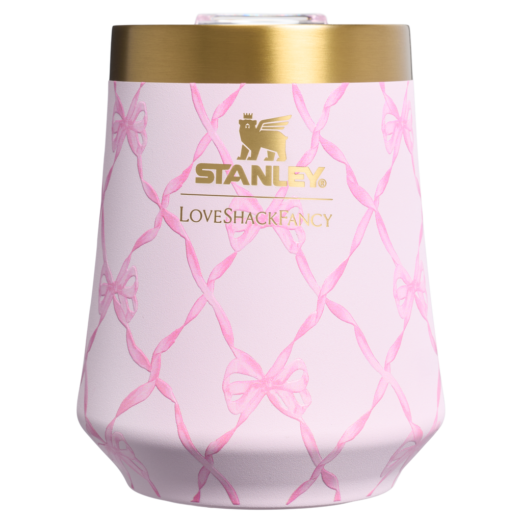 Shatterproof Luxury Stanley 1913 x LoveShackFancy Holiday Reserve Wine Tumbler D367F - Elegant Stemless Vacuum Insulated Wine Tumbler Detail