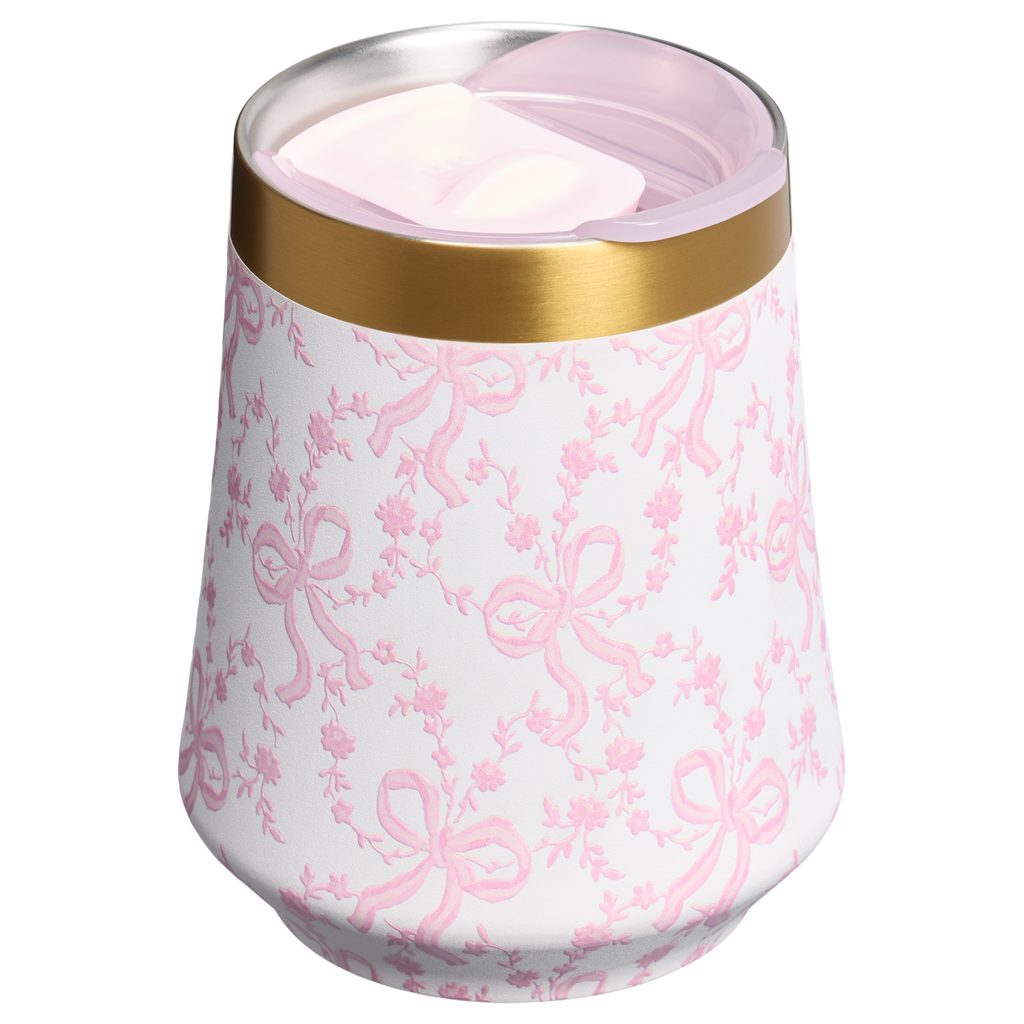 Shatterproof Luxury Stanley 1913 x LoveShackFancy Holiday Reserve Wine Tumbler D367F - Elegant Stemless Vacuum Insulated Wine Tumbler Detail