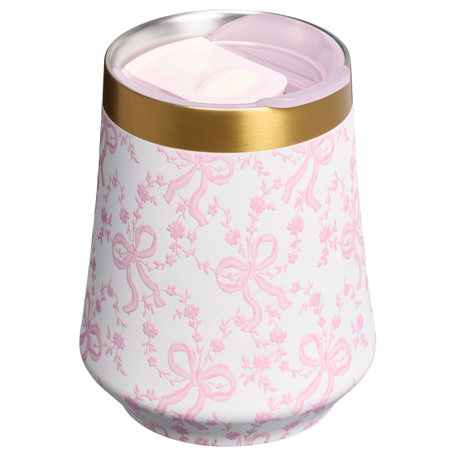 Shatterproof Luxury Stanley 1913 x LoveShackFancy Holiday Reserve Wine Tumbler D367F - Elegant Stemless Vacuum Insulated Wine Tumbler Detail