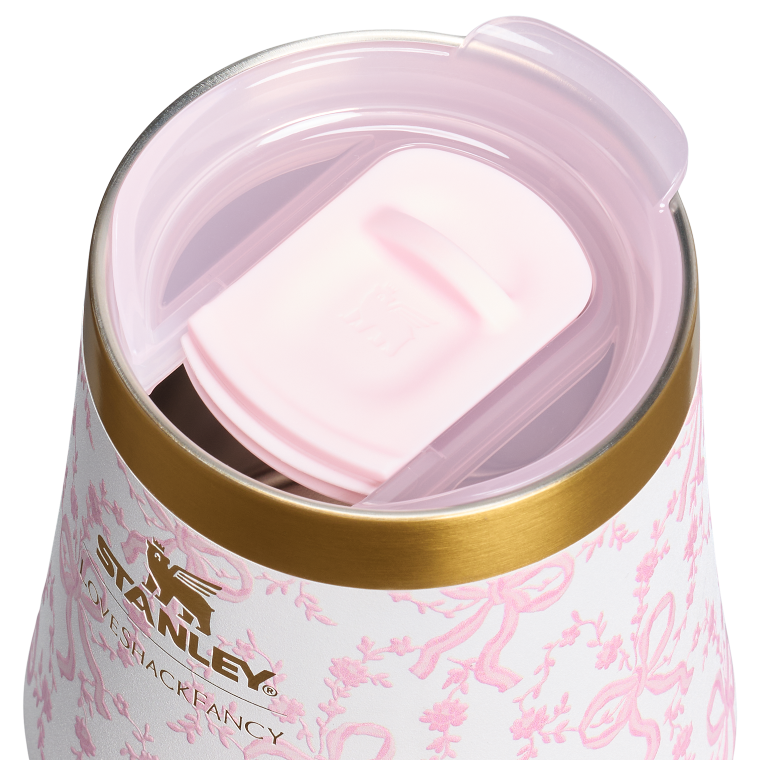 Shatterproof Luxury Stanley 1913 x LoveShackFancy Holiday Reserve Wine Tumbler D367F - Elegant Stemless Vacuum Insulated Wine Tumbler Detail