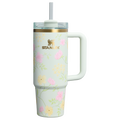 Double-Wall Vacuum The Easter Quencher H2.0 Flowstate Tumbler D257F - Double-Wall Vacuum Insulated Travel Tumbler with Straw - Spring Blossoms