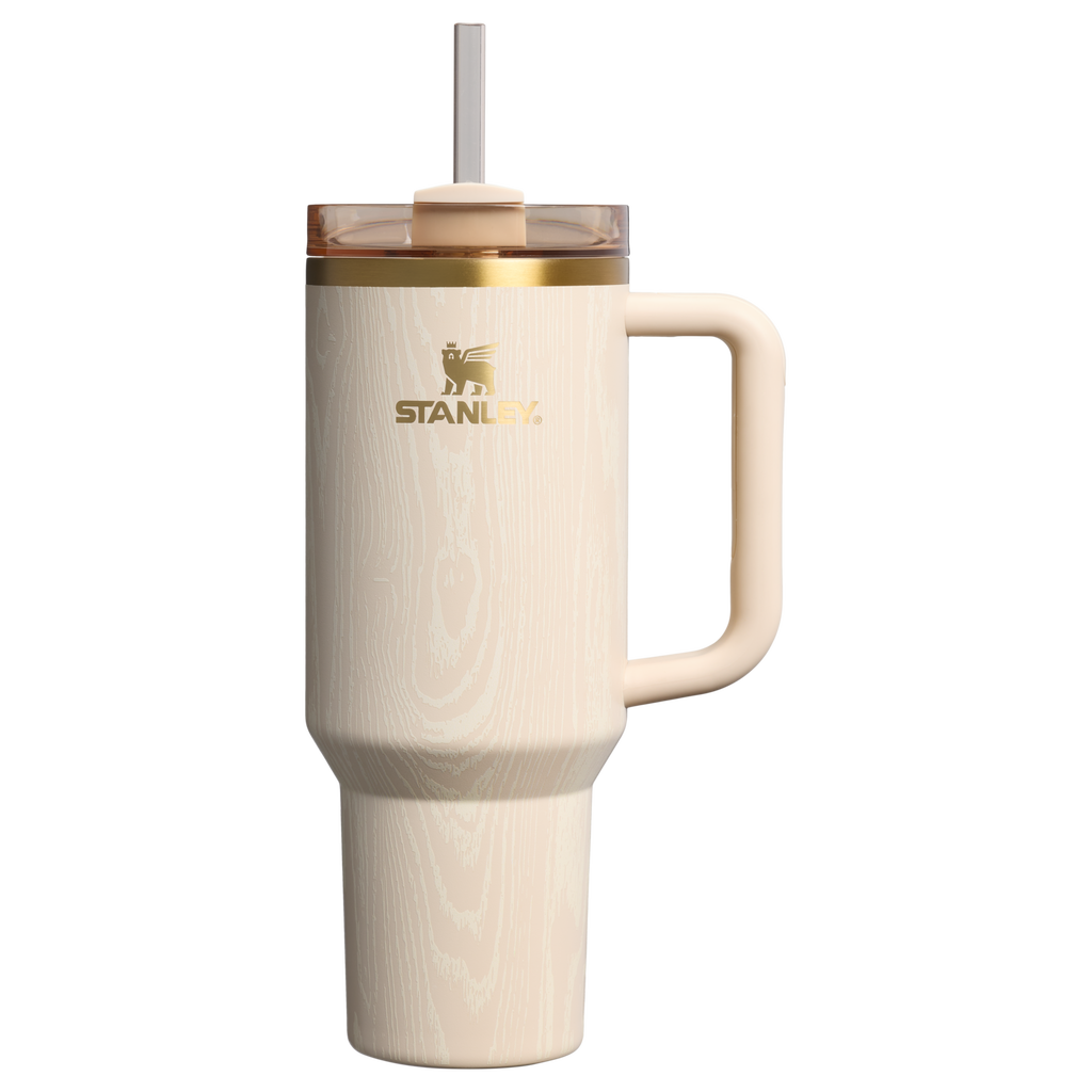 Double-Wall Vacuum The Cheers & Cheer Quencher H2.0 Flowstate Tumbler D188Q - Premium Stainless Steel Straw Cup for All-Day Hydration - Birch Woodgrain