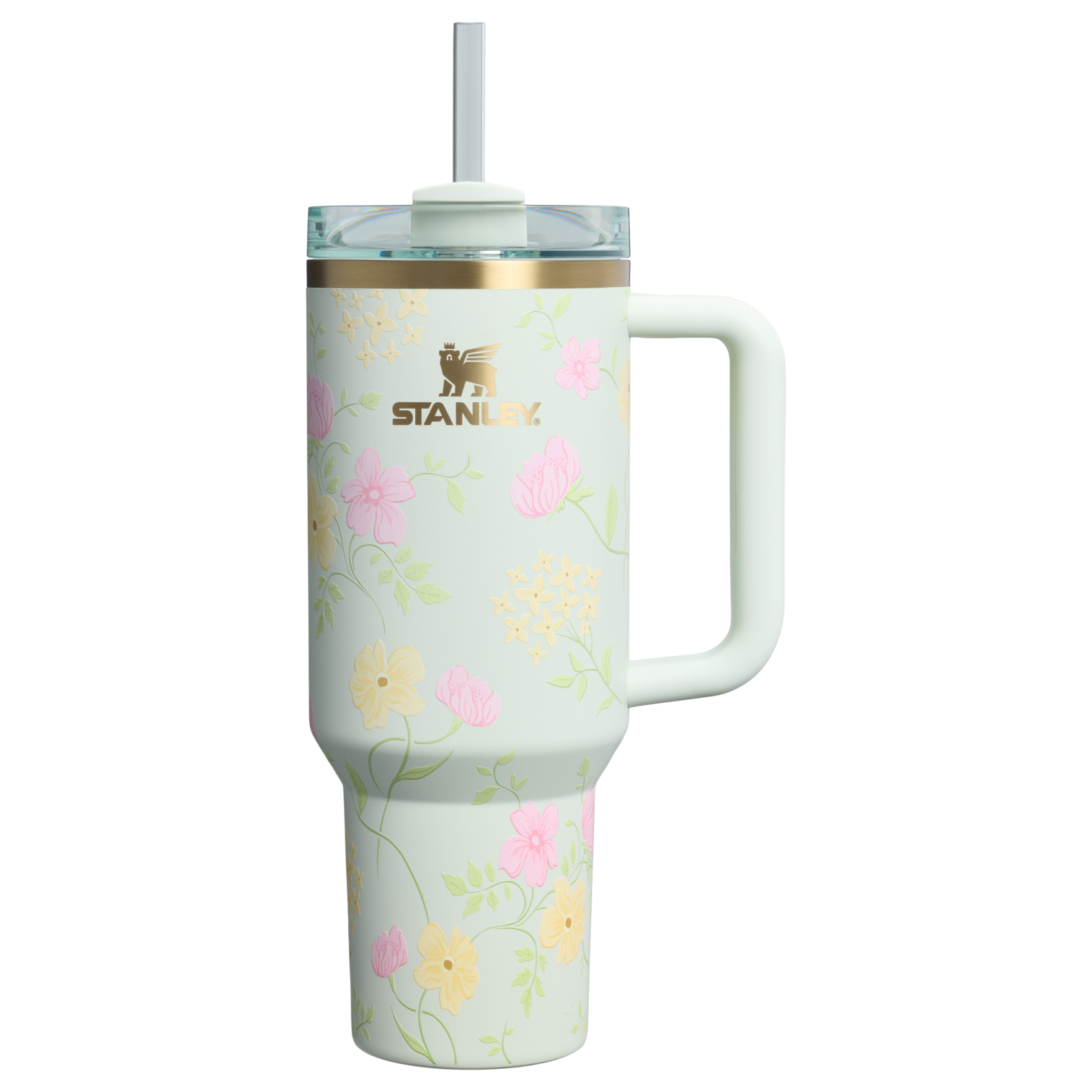 Splash-Resistant FlowState The Easter Quencher H2.0 Flowstate Tumbler D256K - Double-Wall Vacuum Insulated Travel Tumbler with Straw - Spring Blossoms
