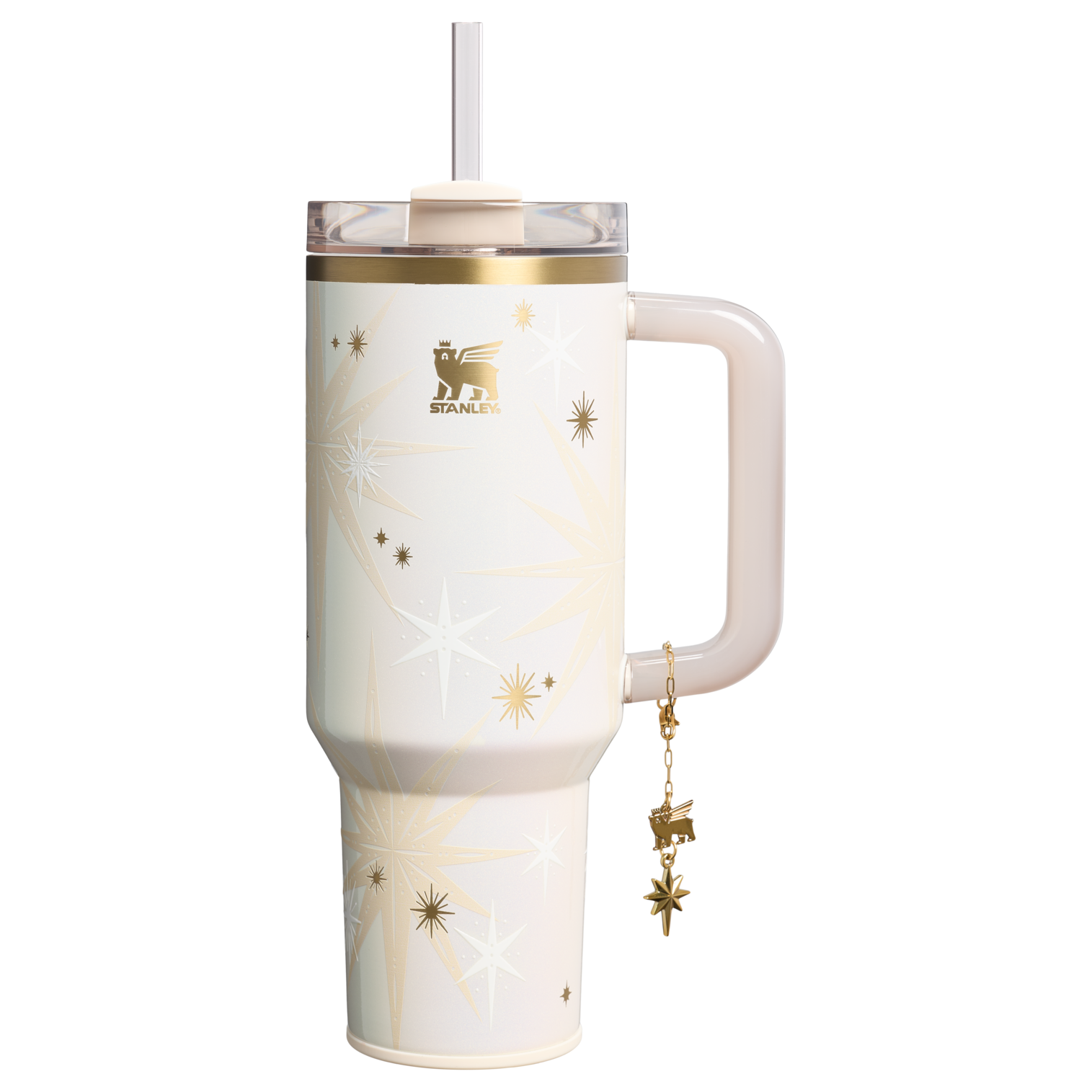 Double-Wall Vacuum The Quencher Luxe H2.0 Flowstate Tumbler D208F - Premium Stainless Steel Straw Cup for All-Day Hydration - Starlight Shimmer