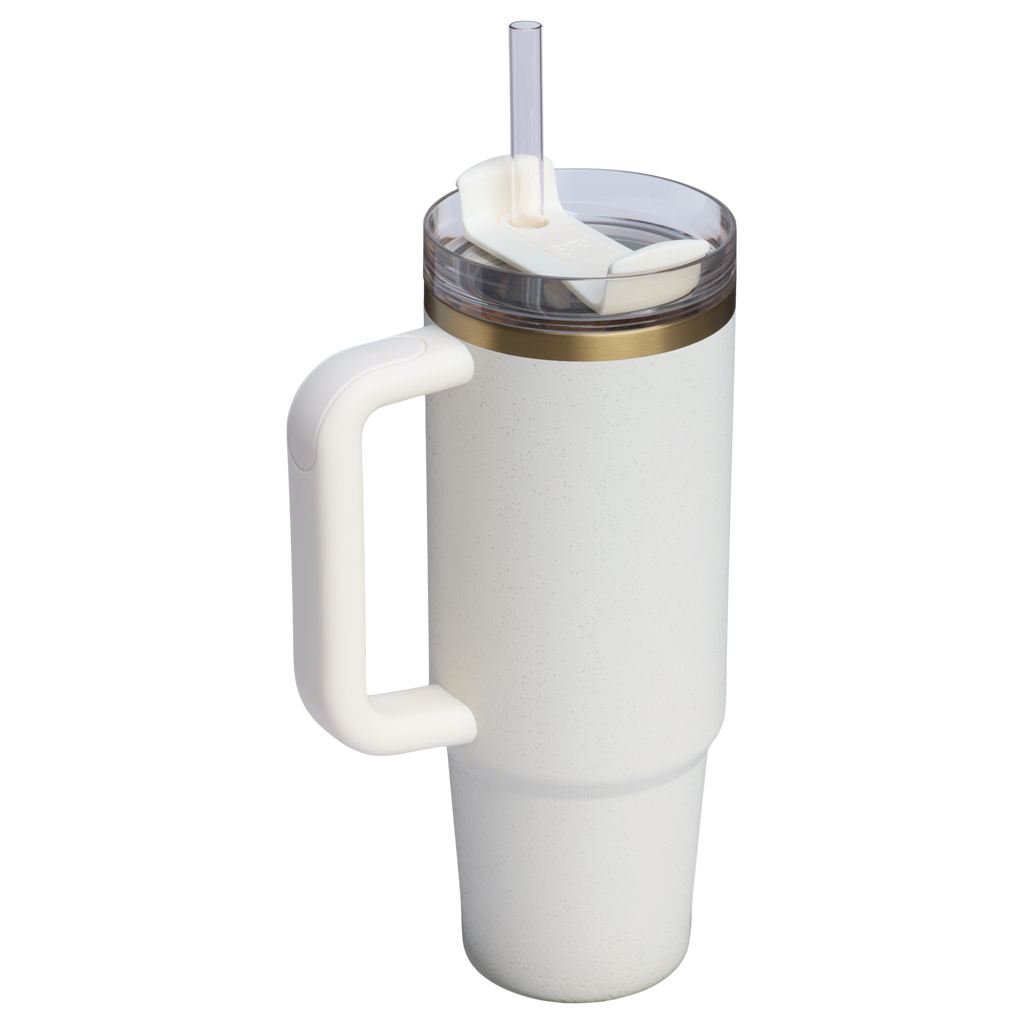 Insulated Travel The Quencher H2.0 Flowstate Tumbler | Stanley Create D331C - Double-Wall Vacuum Insulated Travel Tumbler with Straw Detail