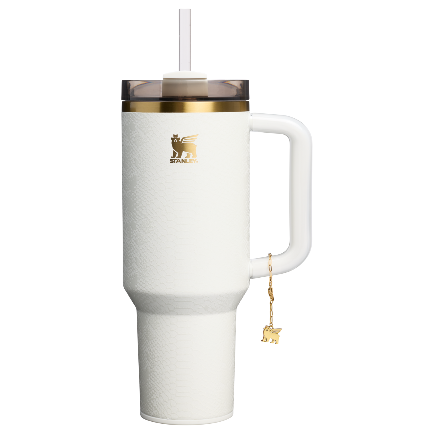 Large Capacity The Quencher Luxe H2.0 Flowstate Tumbler D170A - FlowState 3-Position Lid Insulated Travel Mug - Pale Stone Snakeskin