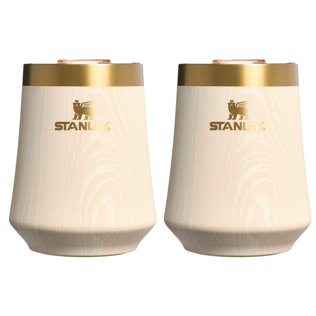 Elegant Stemless The Cheers & Cheer Reserve Wine Tumbler | 2-pack D190T - Elegant Stemless Vacuum Insulated Wine Tumbler - Birch Woodgrain